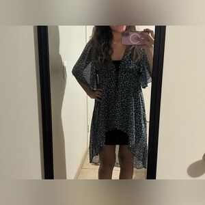 & harmony small Elegant Black Floral sheer cover up Dress